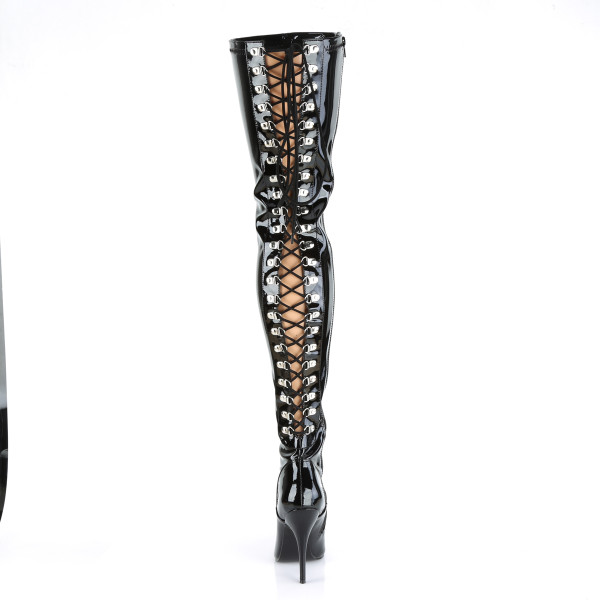PleaserUSA Overkneestiefel Seduce-3063 Lack schwarz