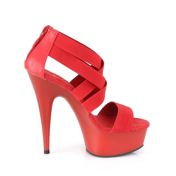 PleaserUSA Damen High Heel Plateau Sandalen Delight-669 rot