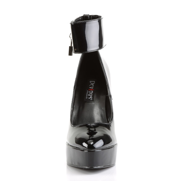 Devious Plateau-Pumps Indulge-534 Lack schwarz