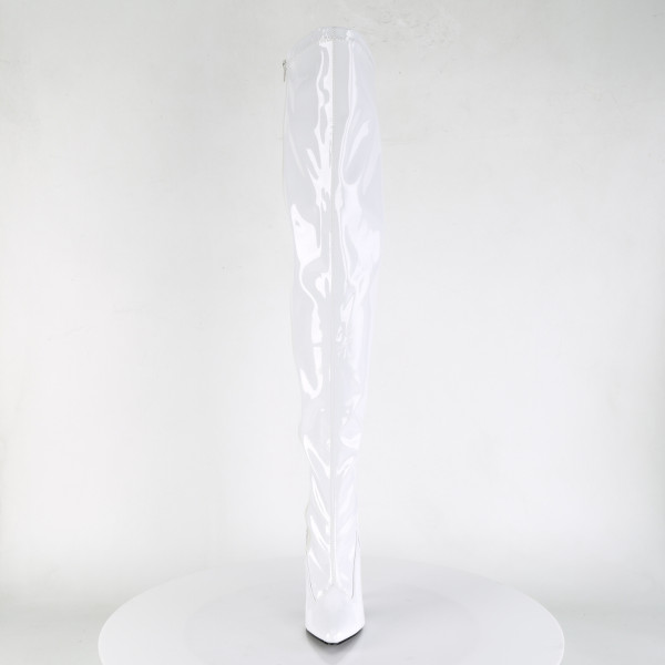 PleaserUSA High Heels-Overkneestiefel Seduce-3000 Lack weiß