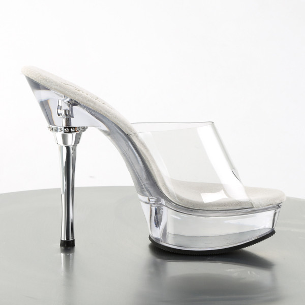PleaserUSA Plateau-Sandaletten Allure-601 klar/klar