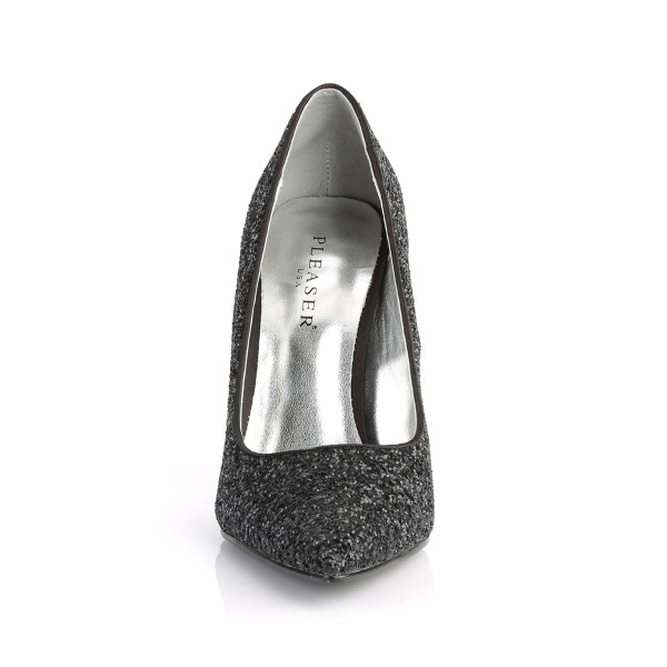 PleaserUSA Damen Stiletto High Heel Pumps Appeal-20G Glitter schwarz