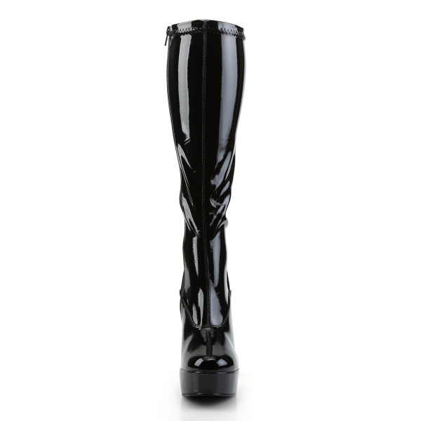 PleaserUSA Plateau-Kniestiefel Electra-2000Z Lack schwarz