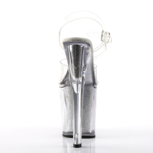 PleaserUSA Damen Gogo-Platform High Heels Xtreme-808G klar/silber