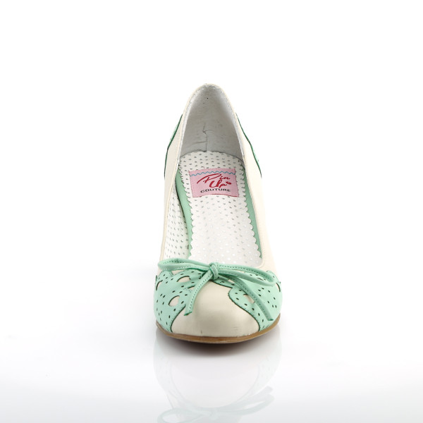 PinUp Couture Damen Pumps mit Herzchen Wiggle-17 creme-mint