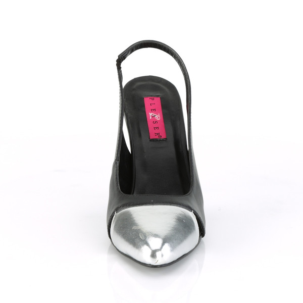 Pleaser Pink Label Slingback Pumps Dream-405 Kunstleder schwarz