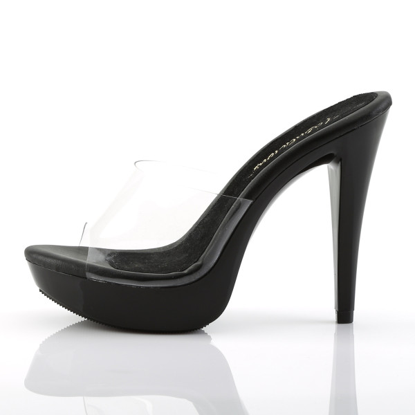 Fabulicious High Heel Pantoletten Cocktail-501 schwarz/klar